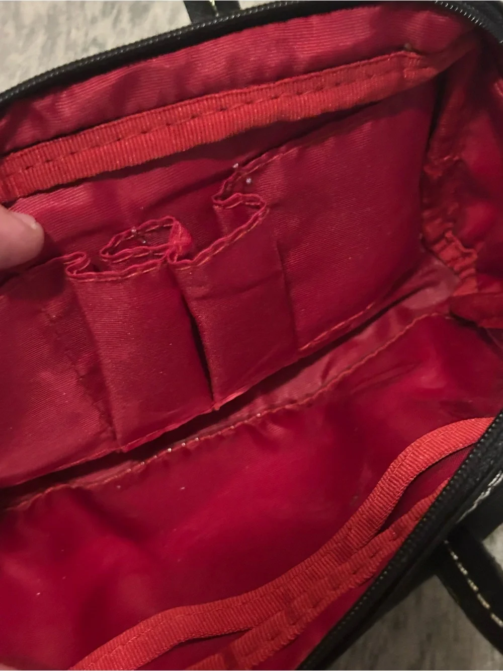 Nine West Black Mini Cosmetic Case with mirror Logo Plate